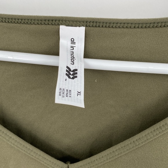 All in Motion Moss Green Flex Shirred Cropped Long Sleeve T- Shirt Size XL - Picture 6 of 9